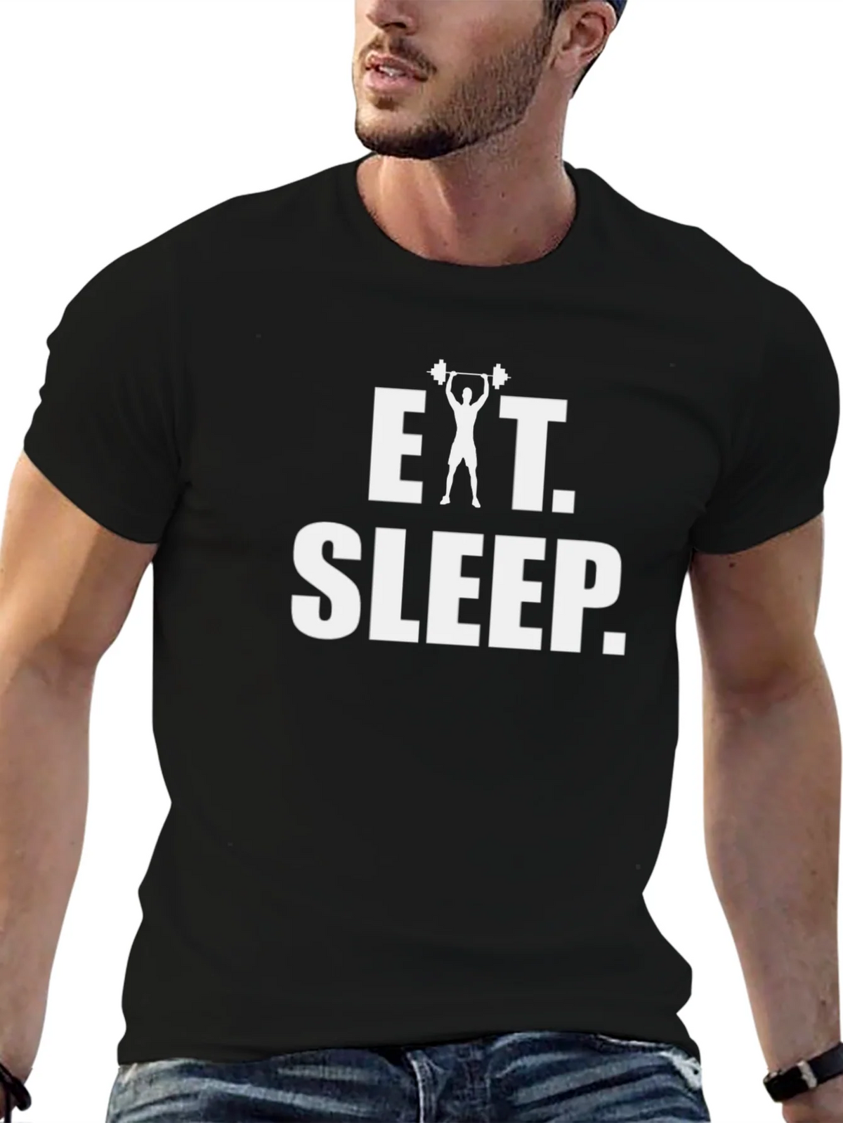 Eat Sleep Gym T-Shirt - Weightlifting Graphic Tee product image 6