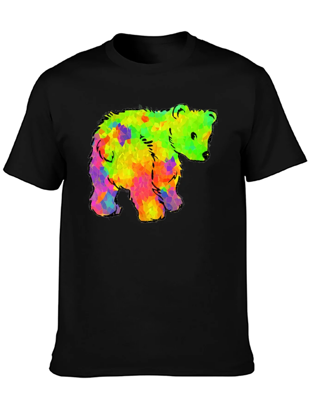 Rainbow Bear Graphic Black T-Shirt product image 3