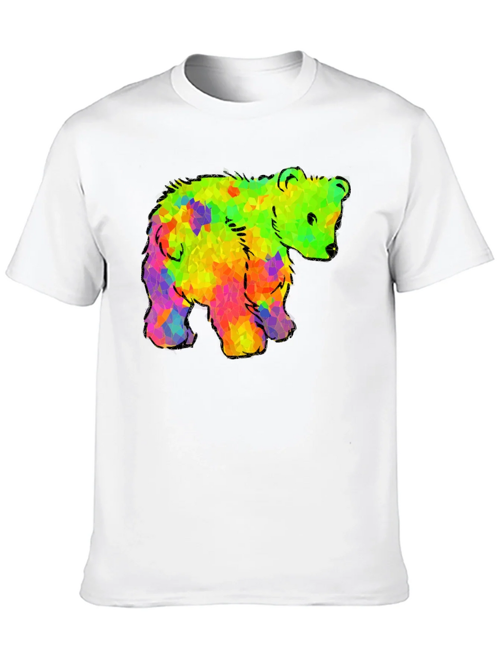 Rainbow Bear Graphic Black T-Shirt product image 8