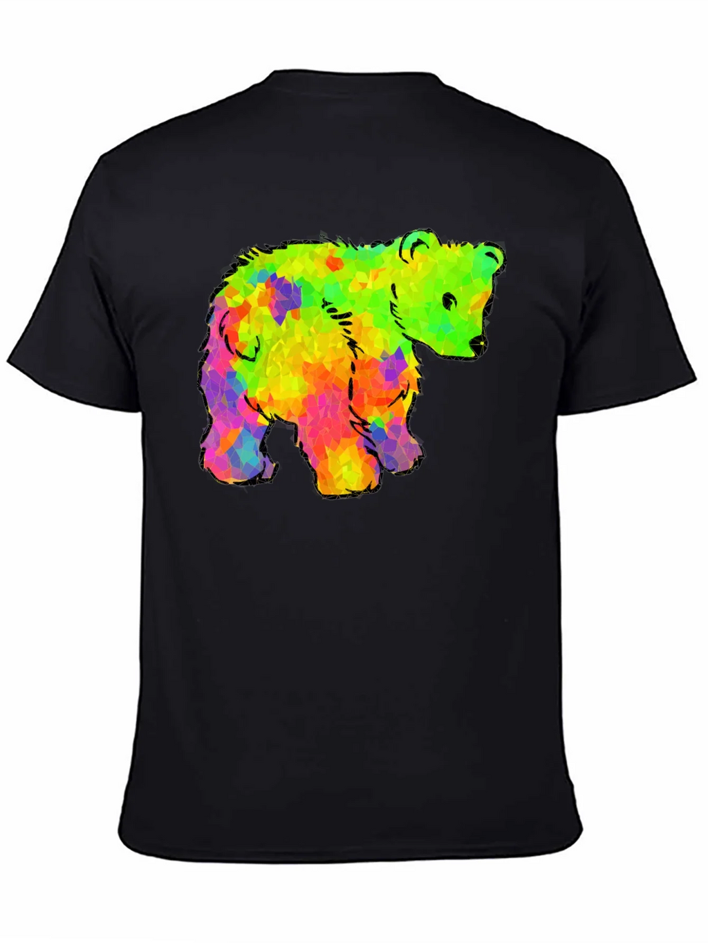 Rainbow Bear Graphic Black T-Shirt product image 4