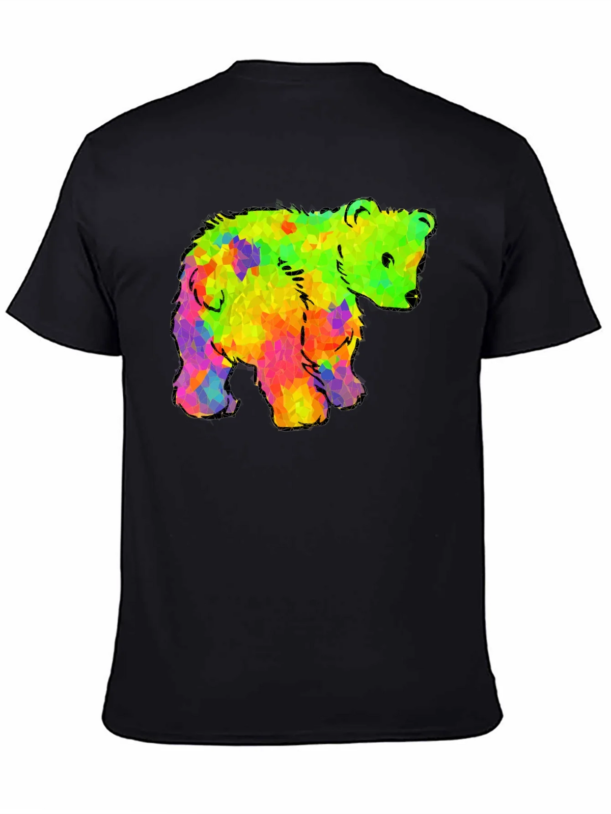 Rainbow Bear Graphic Black T-Shirt product image 4