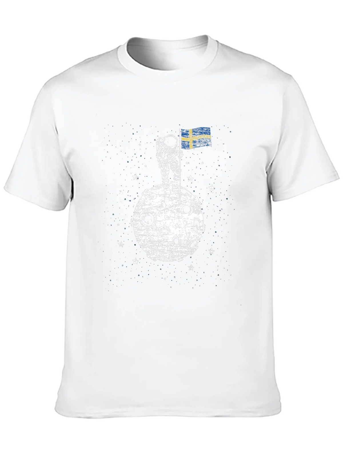 Astronaut on Moon Sweden Flag Graphic T-Shirt product image 9