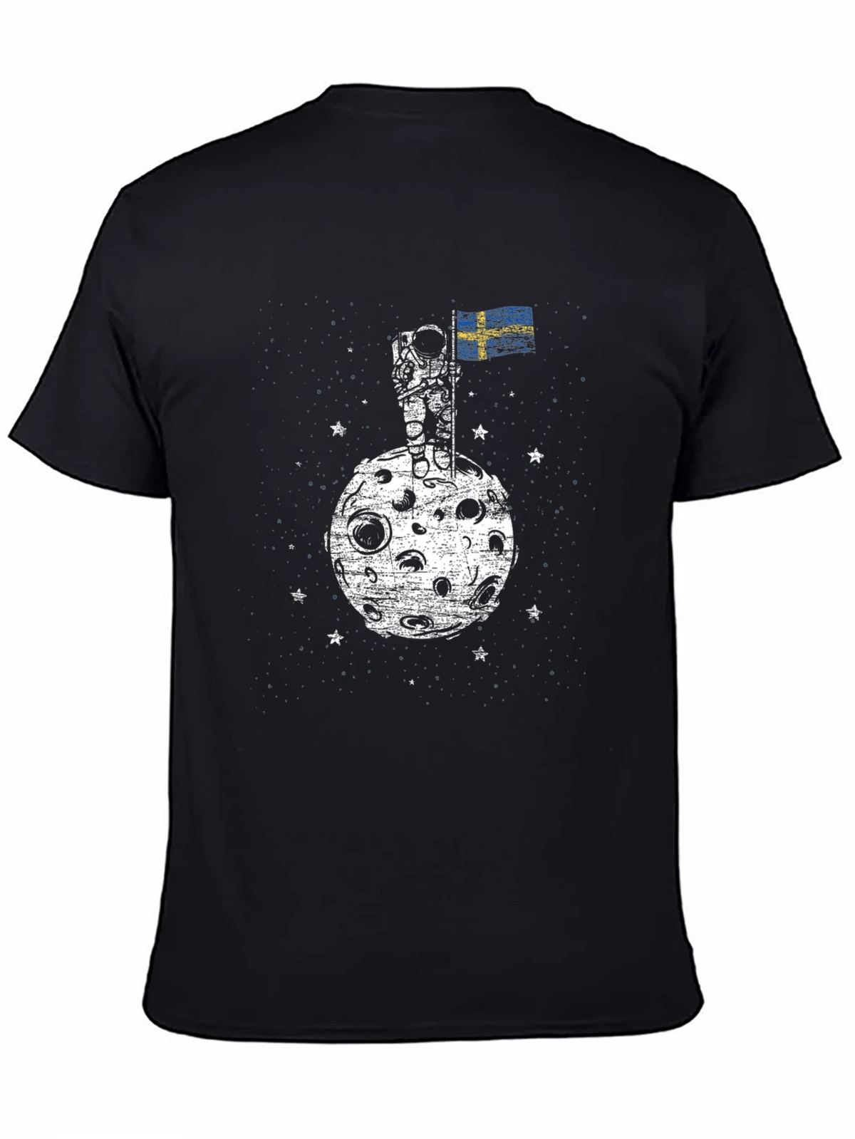 Astronaut on Moon Sweden Flag Graphic T-Shirt product image 4