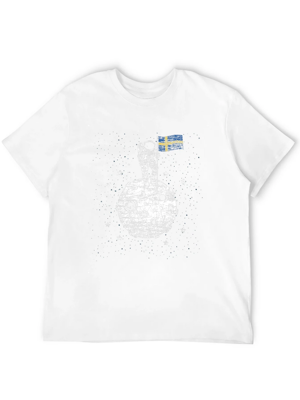 Astronaut on Moon Sweden Flag Graphic T-Shirt product image 11