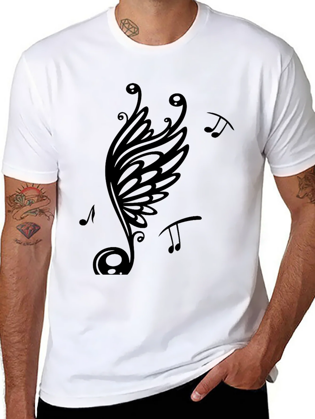 Musical Note Wing Graphic T-Shirt product image 7