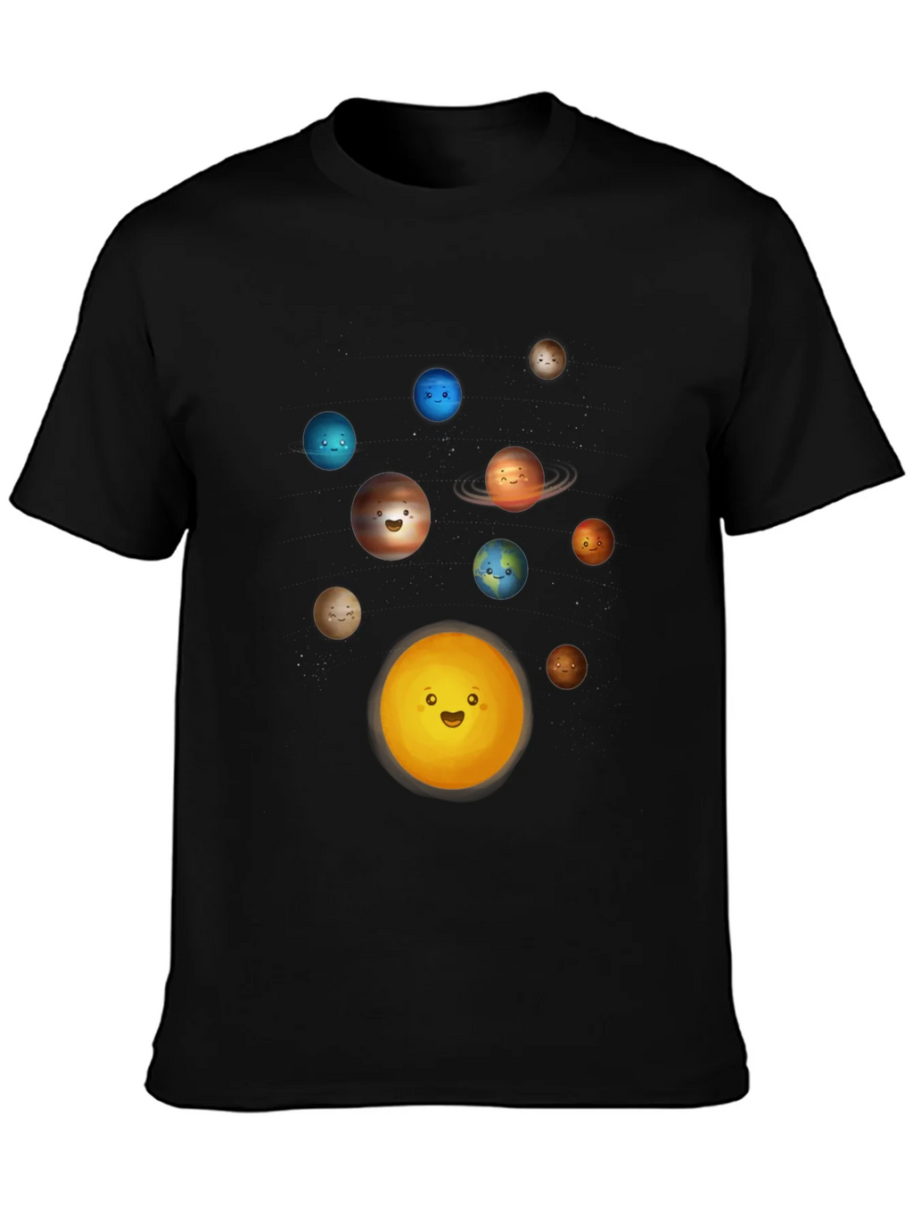 Solar System Planets Graphic T-Shirt - Black product image 3