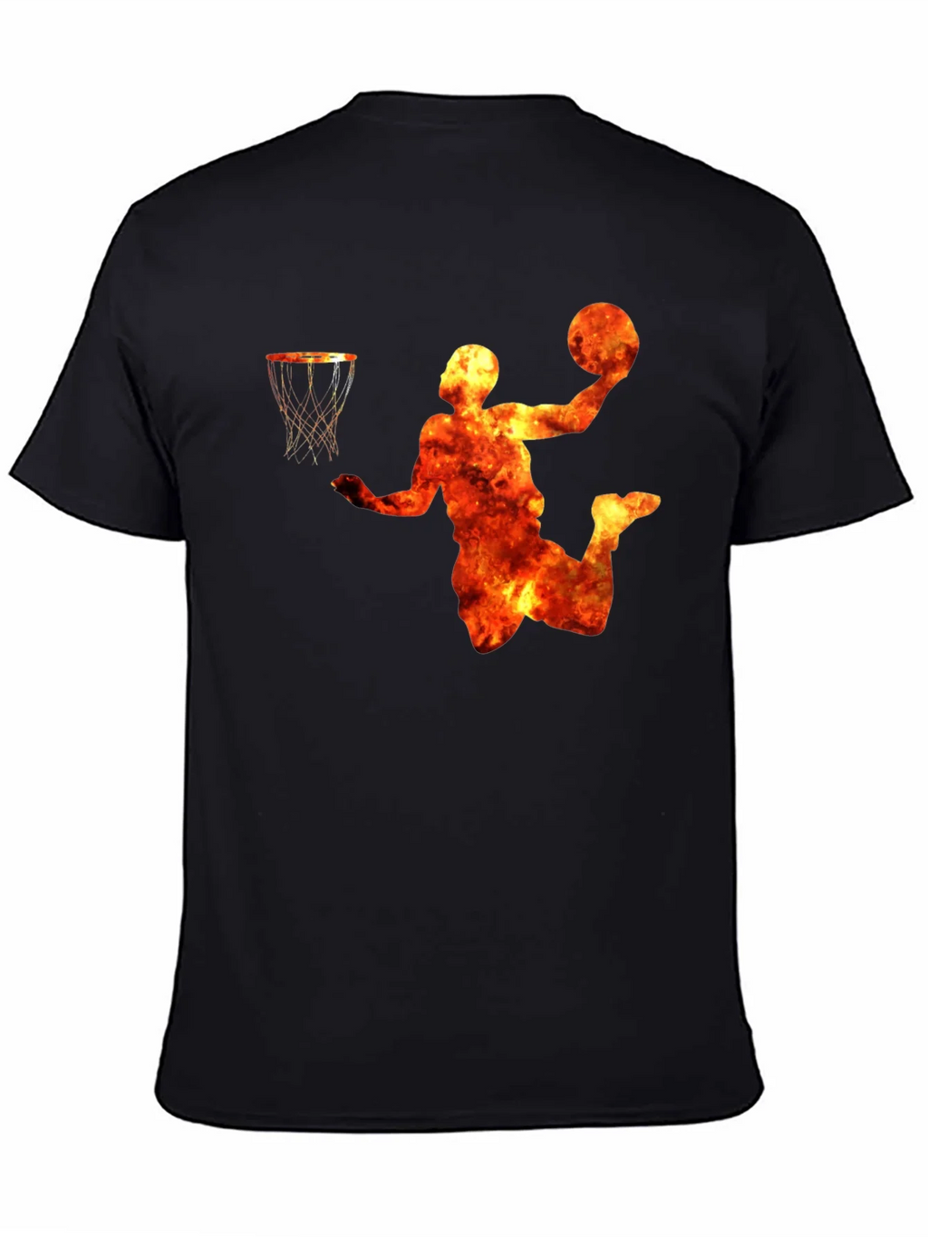 Flaming Basketball Player Graphic T-Shirt product image 3