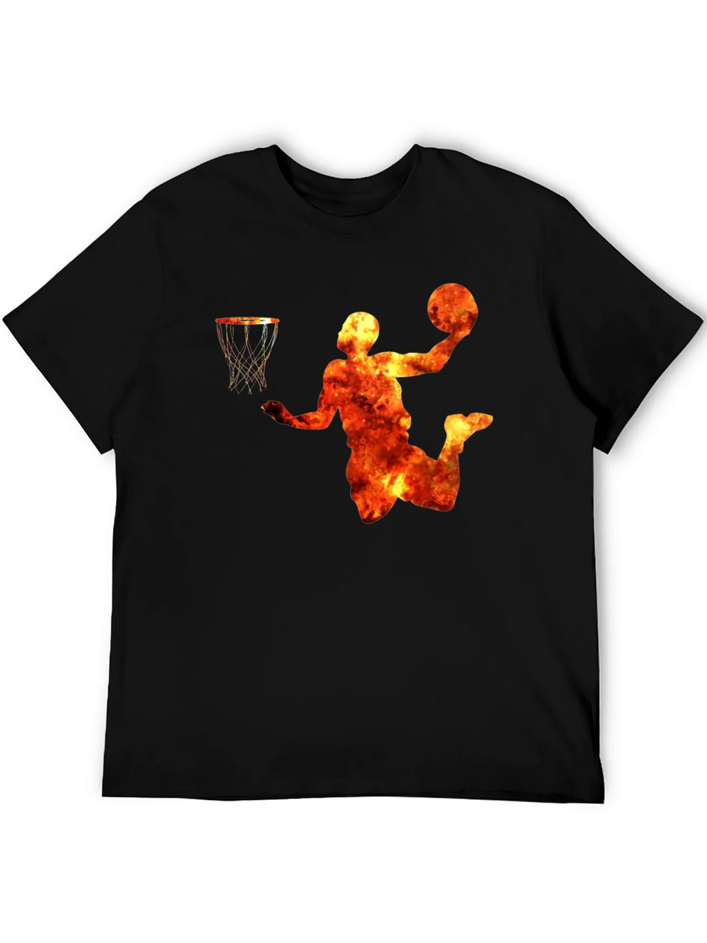 Flaming Basketball Player Graphic T-Shirt product image 4