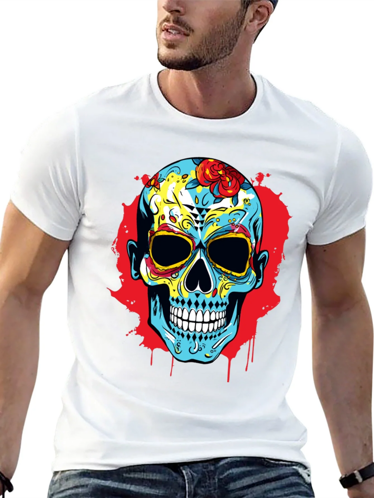 Sugar Skull Graphic Print T-Shirt product image 9