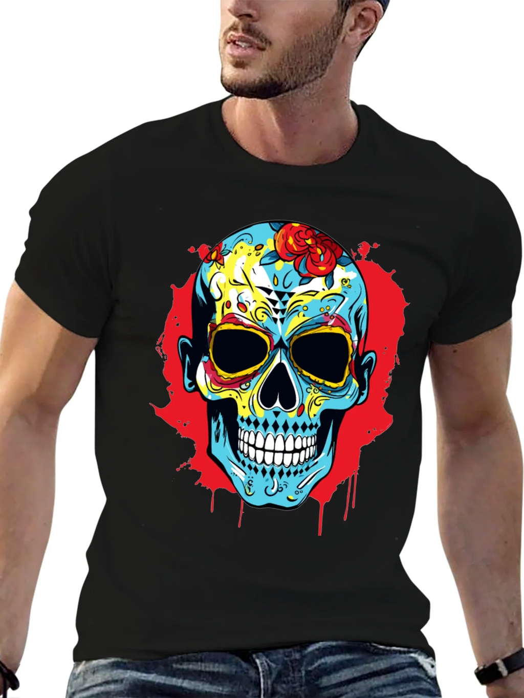 Sugar Skull Graphic Print T-Shirt product image 5