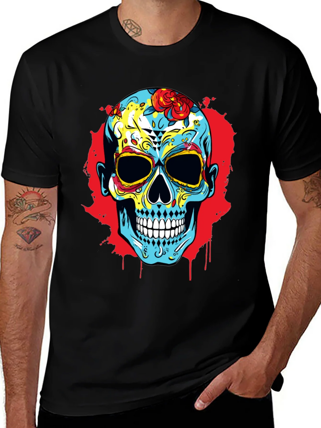 Sugar Skull Graphic Print T-Shirt product image 1
