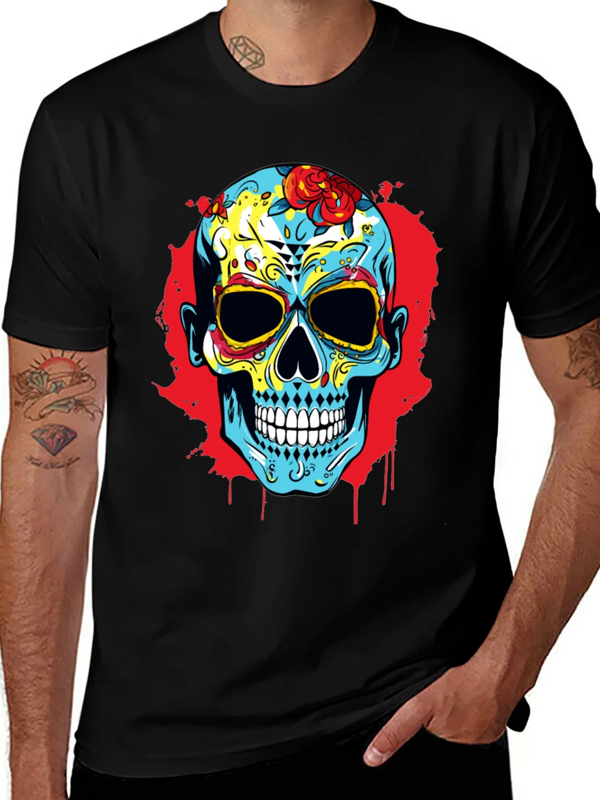 Sugar Skull Graphic Print T-Shirt product image 1