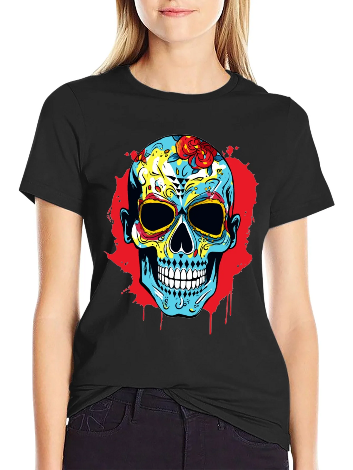 Sugar Skull Graphic Print T-Shirt product image 2