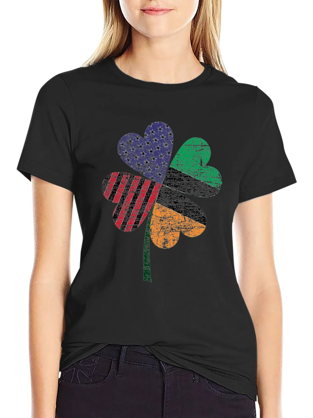 Patriotic Clover Graphic Tee - St. Patricks Day product image 2