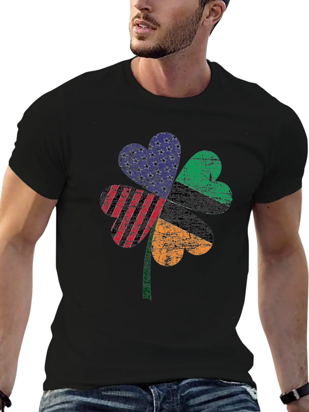 Patriotic Clover Graphic Tee - St. Patricks Day product image 5