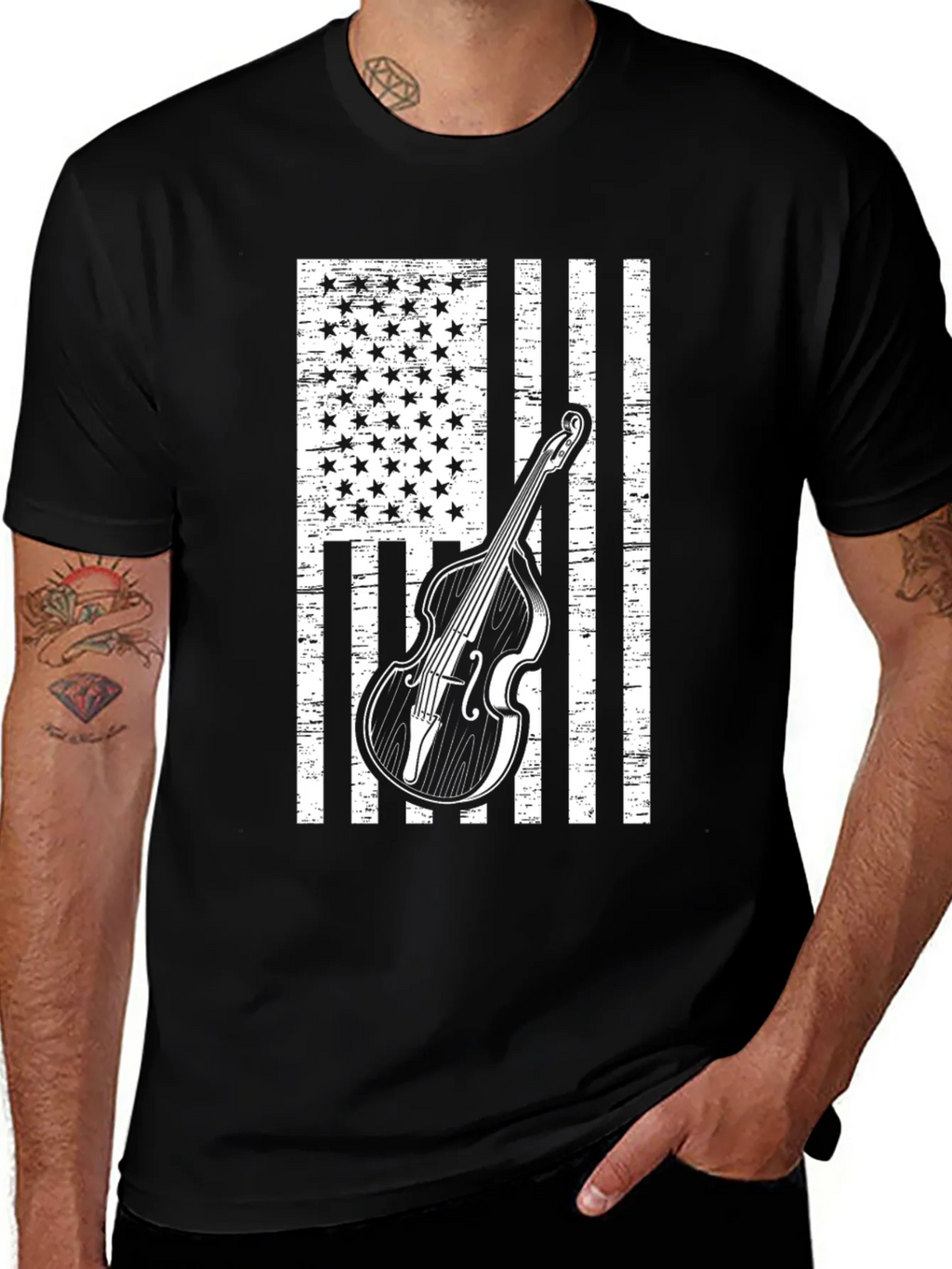 American Flag Bass T-Shirt product image 1