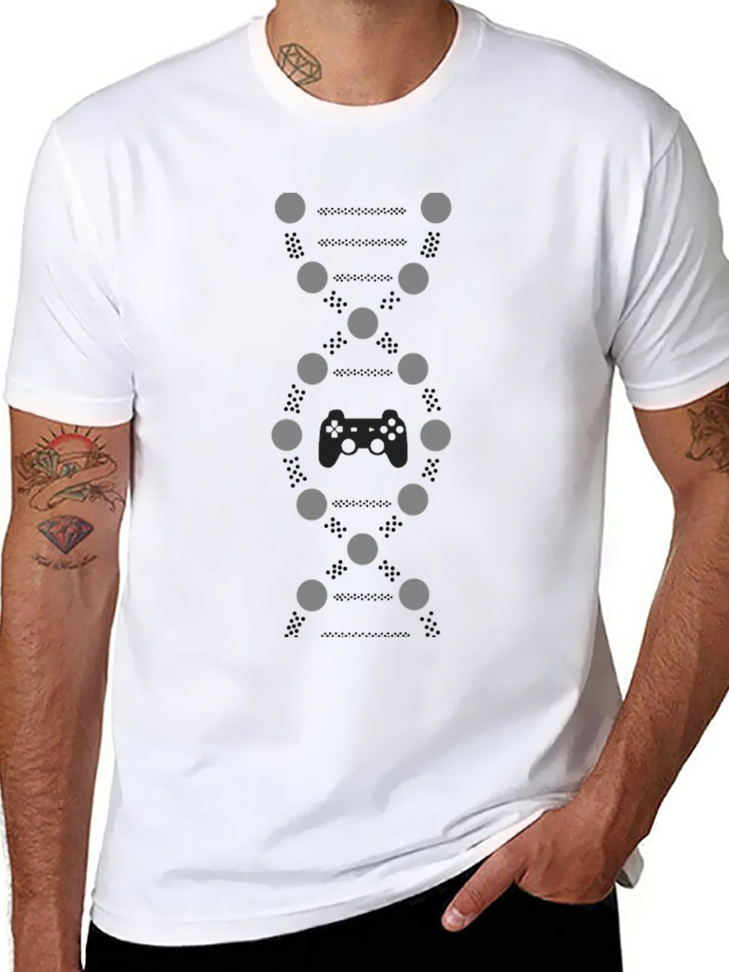 Gamer DNA Graphic Tee - Black Cotton T-Shirt product image 7