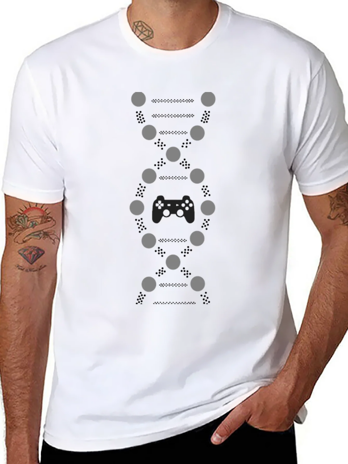 Gamer DNA Graphic Tee - Black Cotton T-Shirt product image 7
