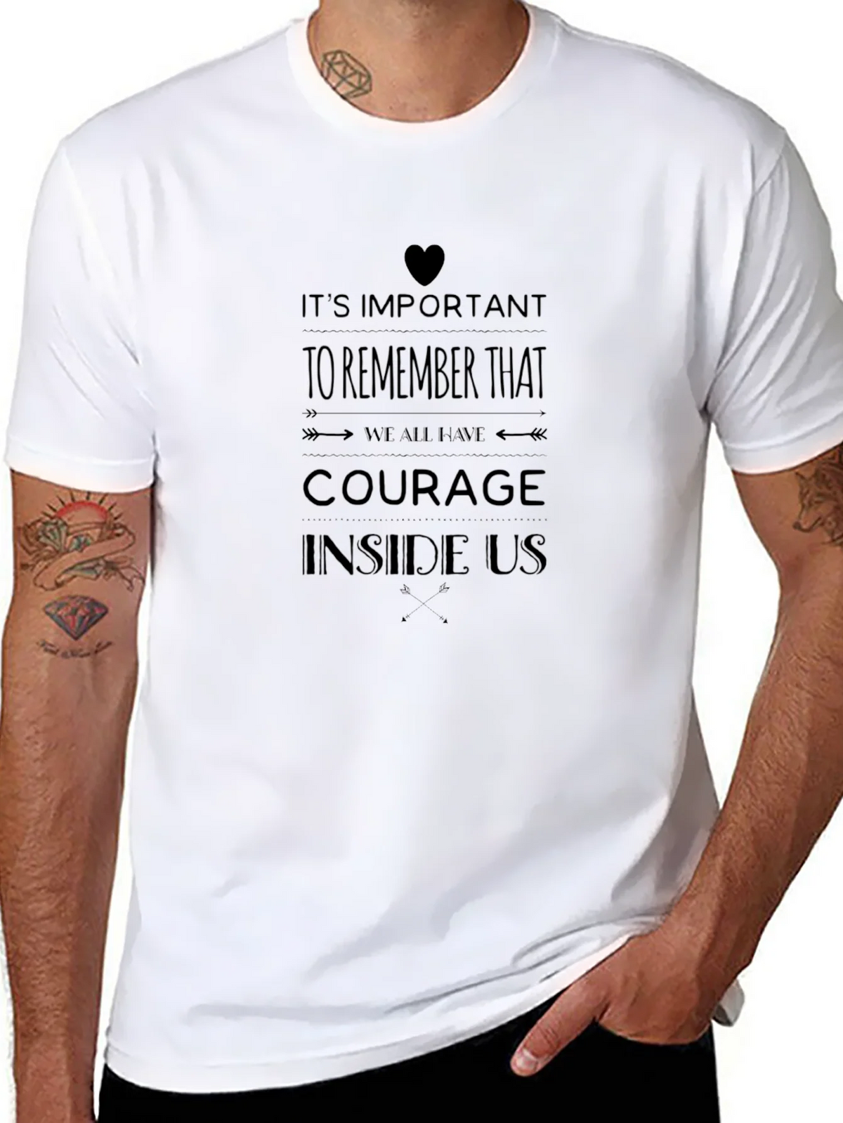 Courage Inside Us Graphic T-Shirt - Black product image 7