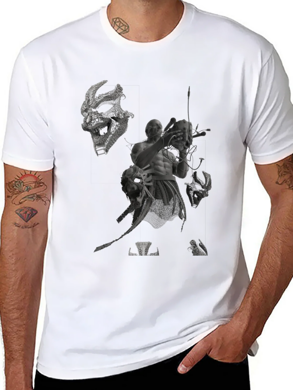 Mens Black Graphic Print Tee product image 7
