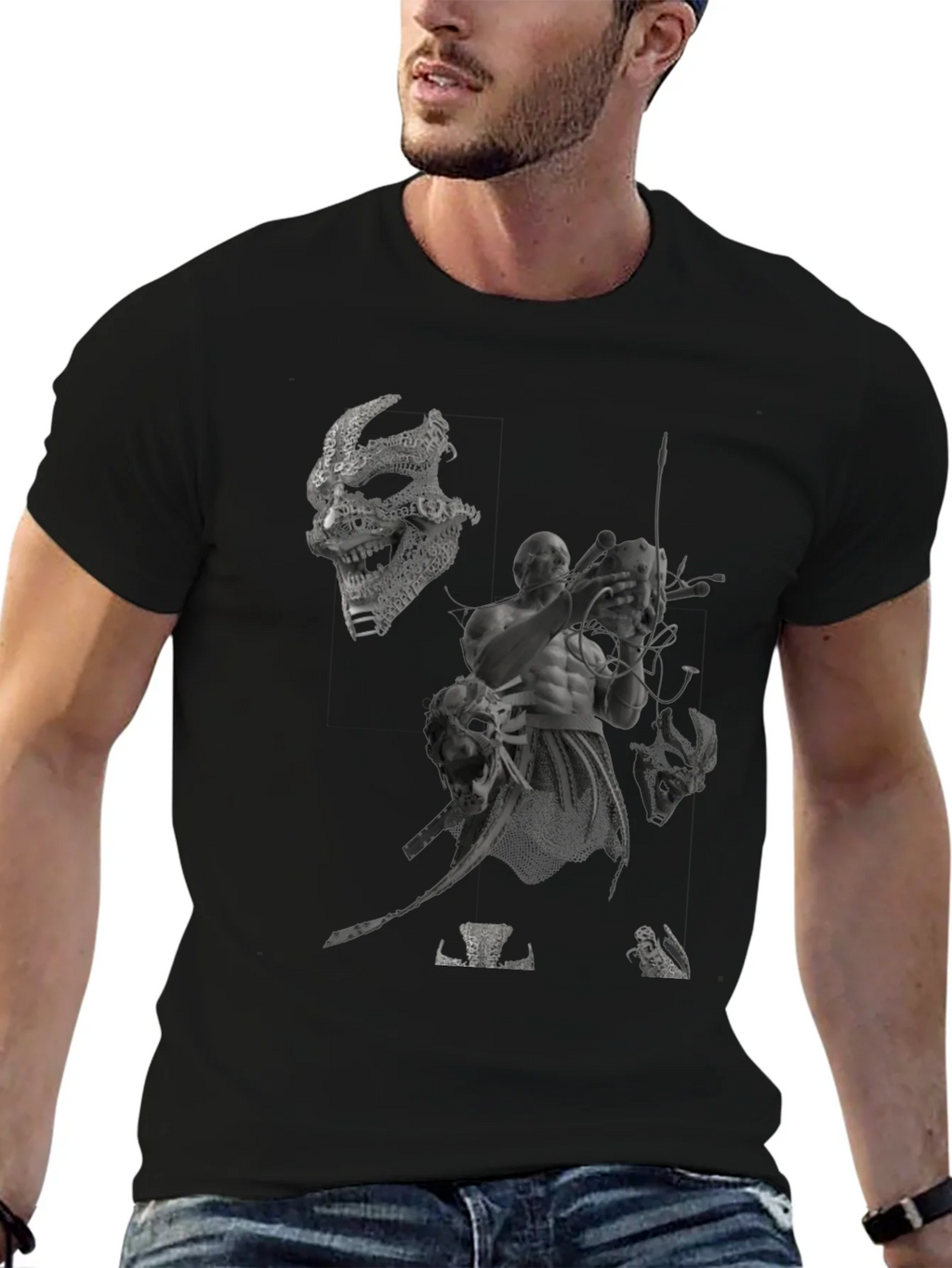 Mens Black Graphic Print Tee product image 6