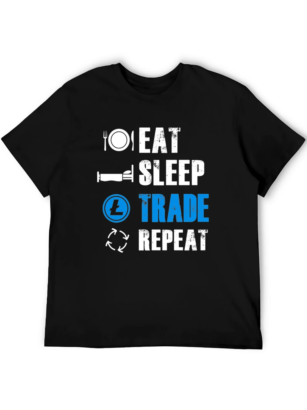 Eat Sleep Trade Repeat Black T-Shirt product image 5