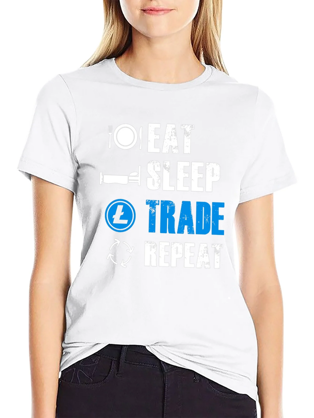 Eat Sleep Trade Repeat Black T-Shirt product image 7