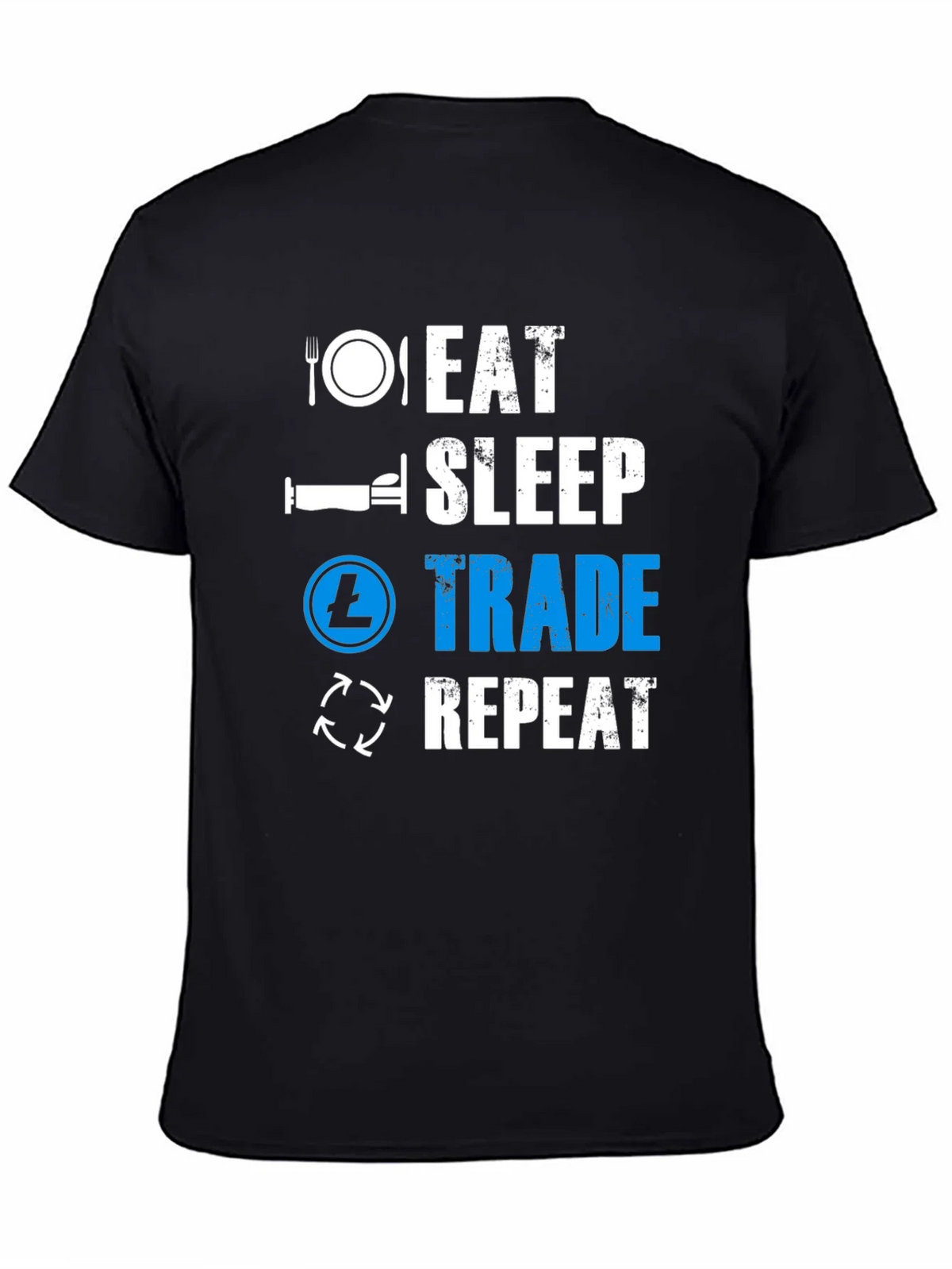 Eat Sleep Trade Repeat Black T-Shirt product image 4