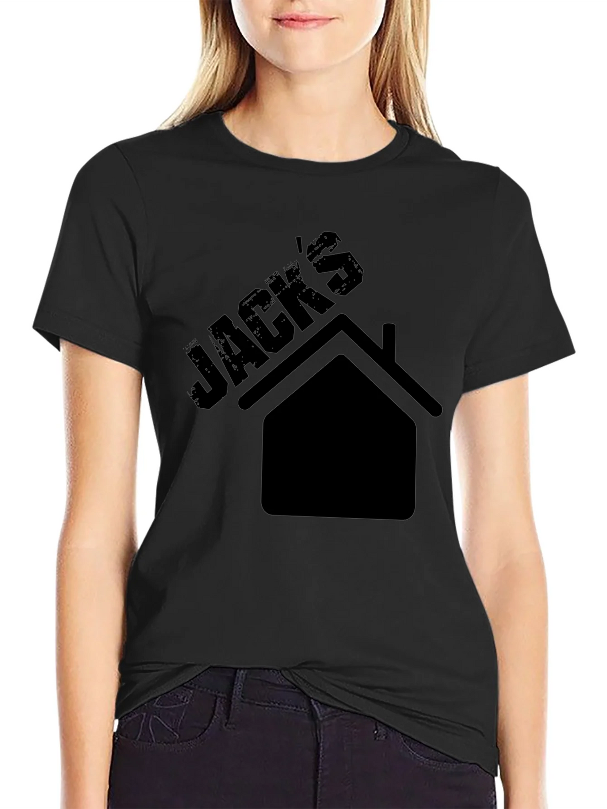 Jacks House Graphic Tee - Black Cotton Casual T-Shirt product image 2