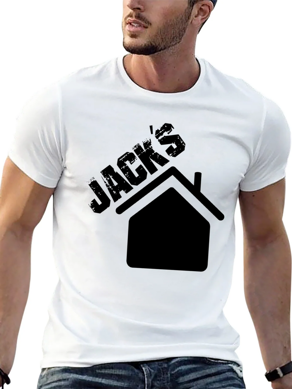 Jacks House Graphic Tee - Black Cotton Casual T-Shirt product image 12