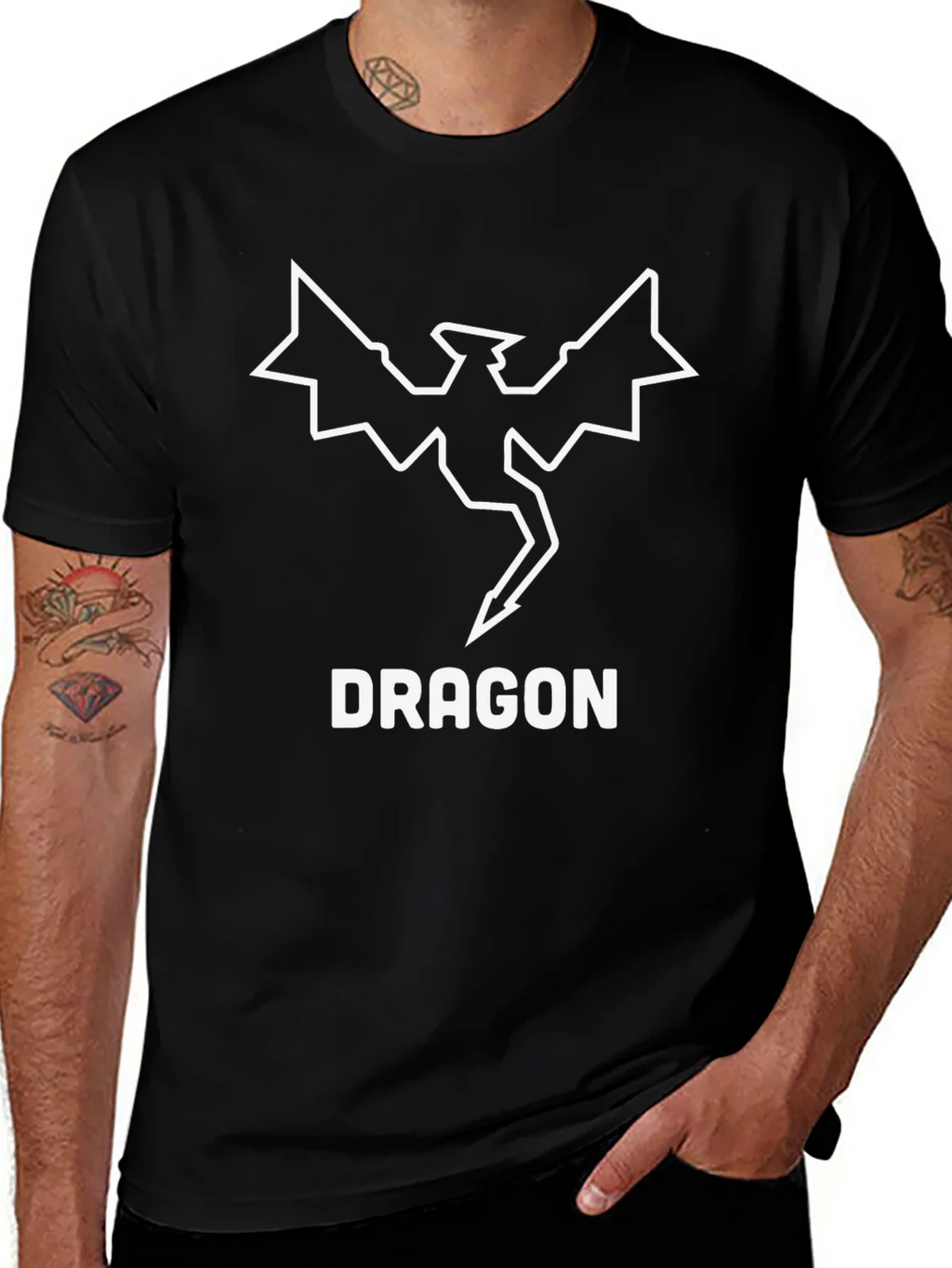 Dragon Graphic T-Shirt - Cool & Casual Black Tee product image 1