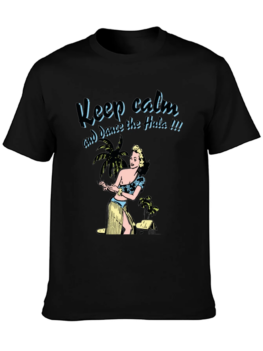 Keep Calm Dance the Hula Black Graphic Tee product image 3
