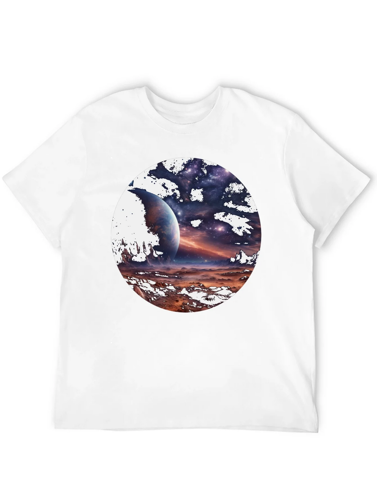 Cosmic Planet Graphic Tee - Black Cotton Blend product image 5
