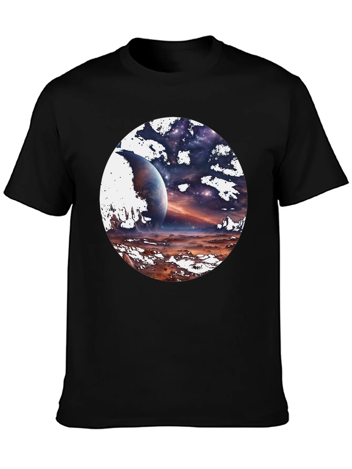 Cosmic Planet Graphic Tee - Black Cotton Blend product image 1