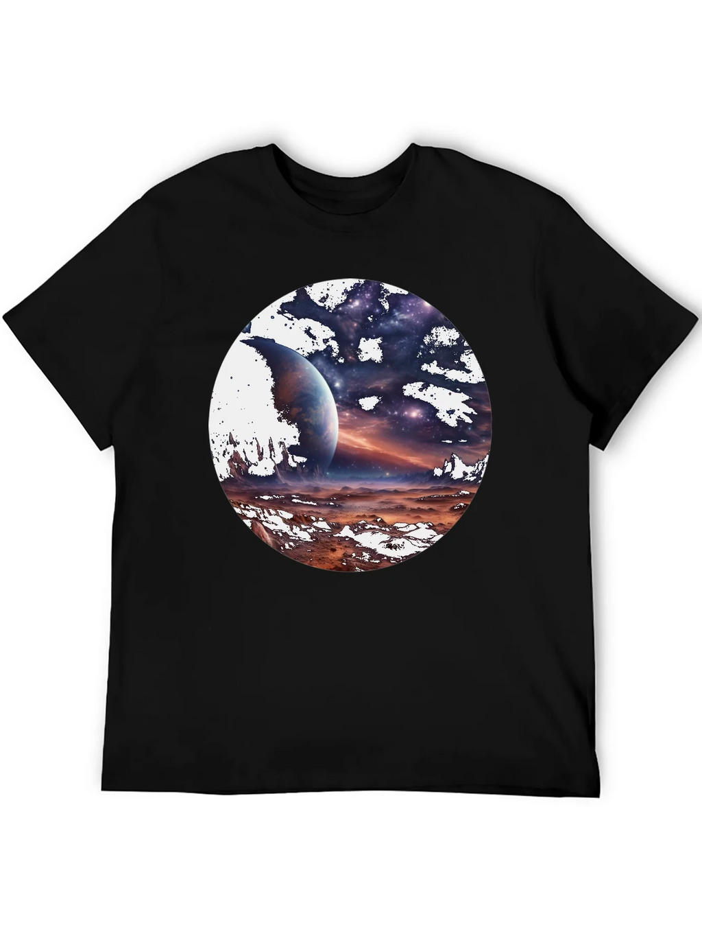 Cosmic Planet Graphic Tee - Black Cotton Blend product image 2