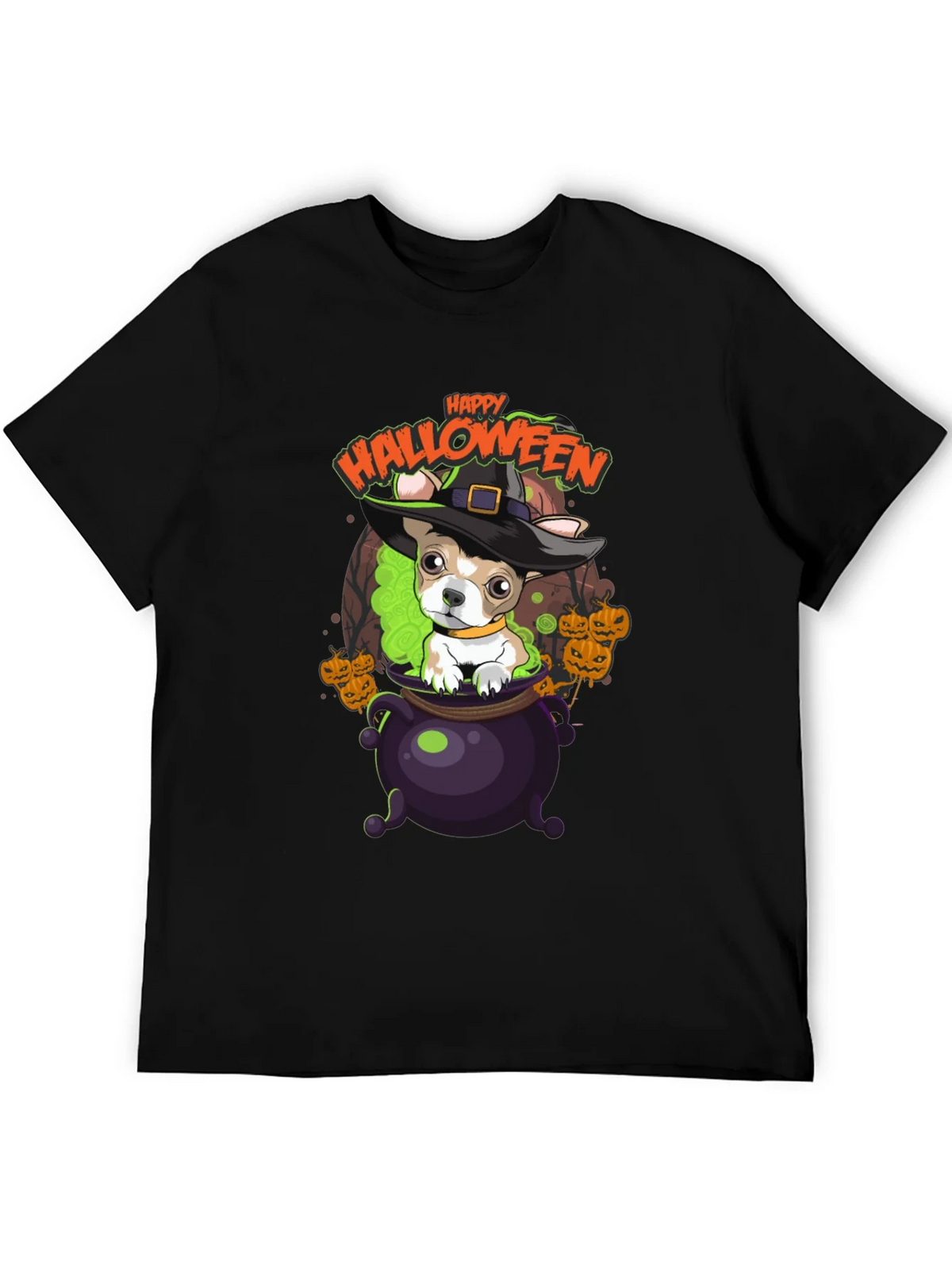 Happy Halloween Dog in Cauldron T-Shirt product image 5