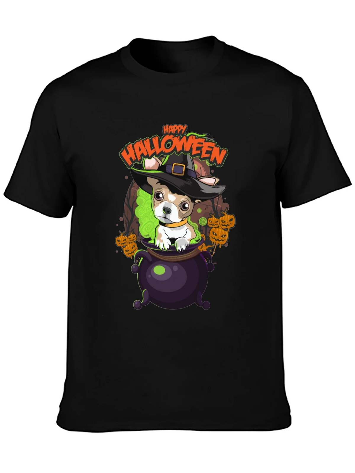 Happy Halloween Dog in Cauldron T-Shirt product image 3