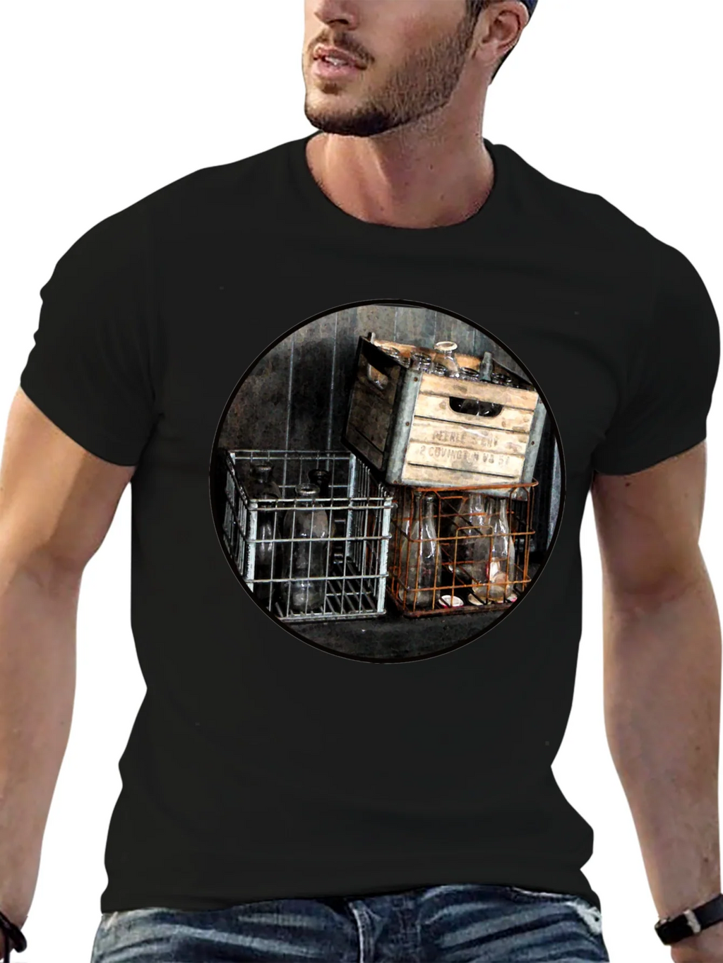 Vintage Bottles T-Shirt - Unique Graphic Tee product image 6