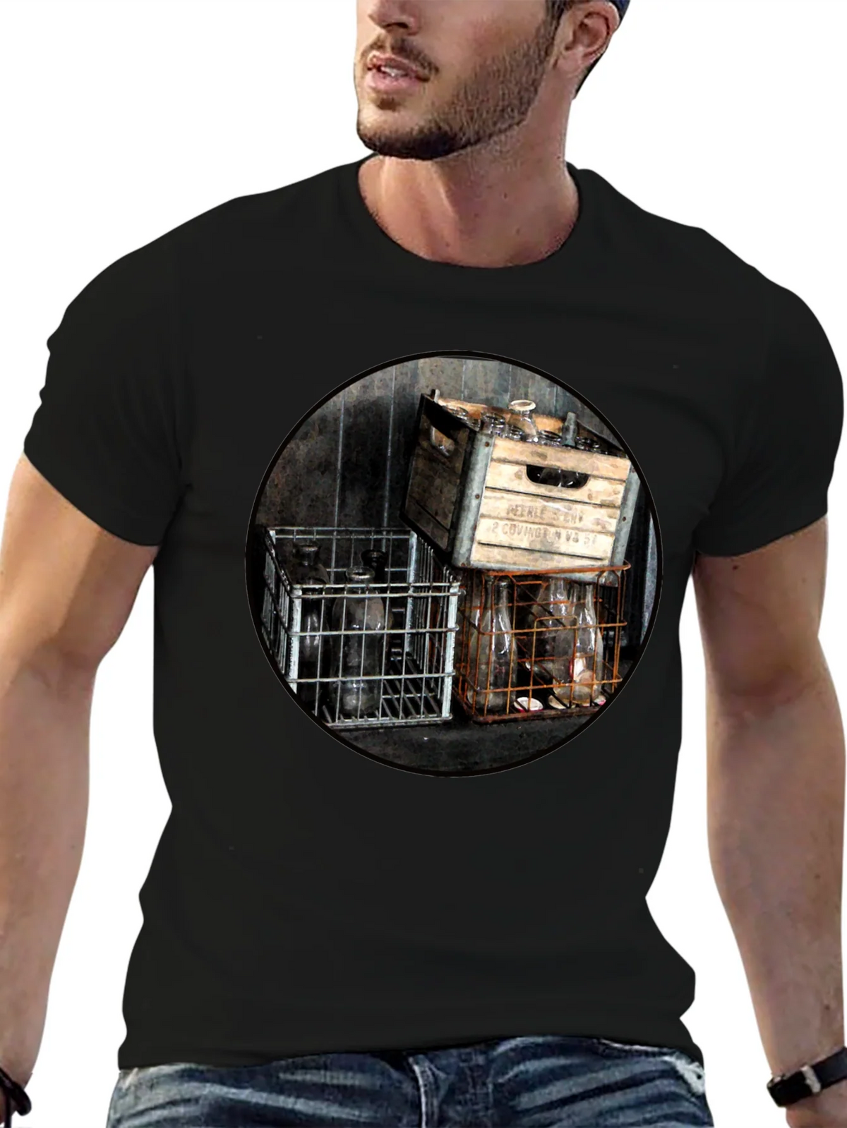 Vintage Bottles T-Shirt - Unique Graphic Tee product image 6