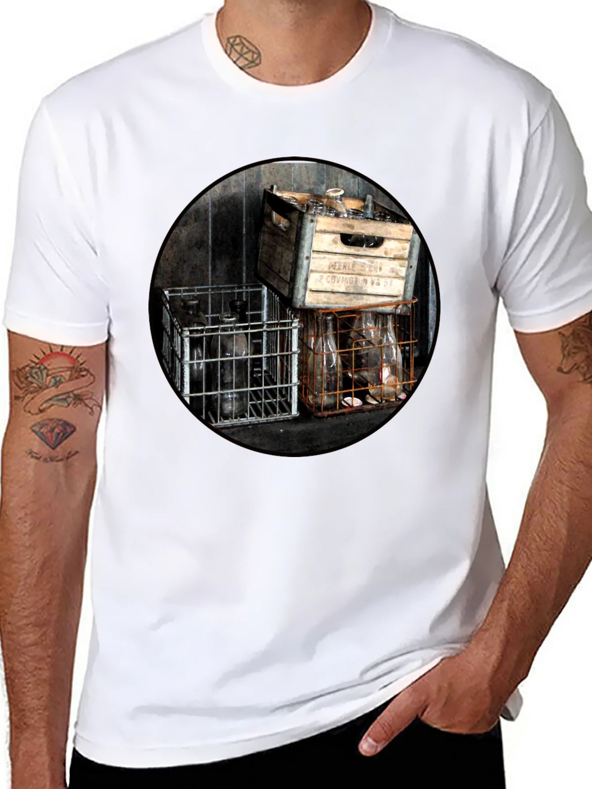 Vintage Bottles T-Shirt - Unique Graphic Tee product image 7