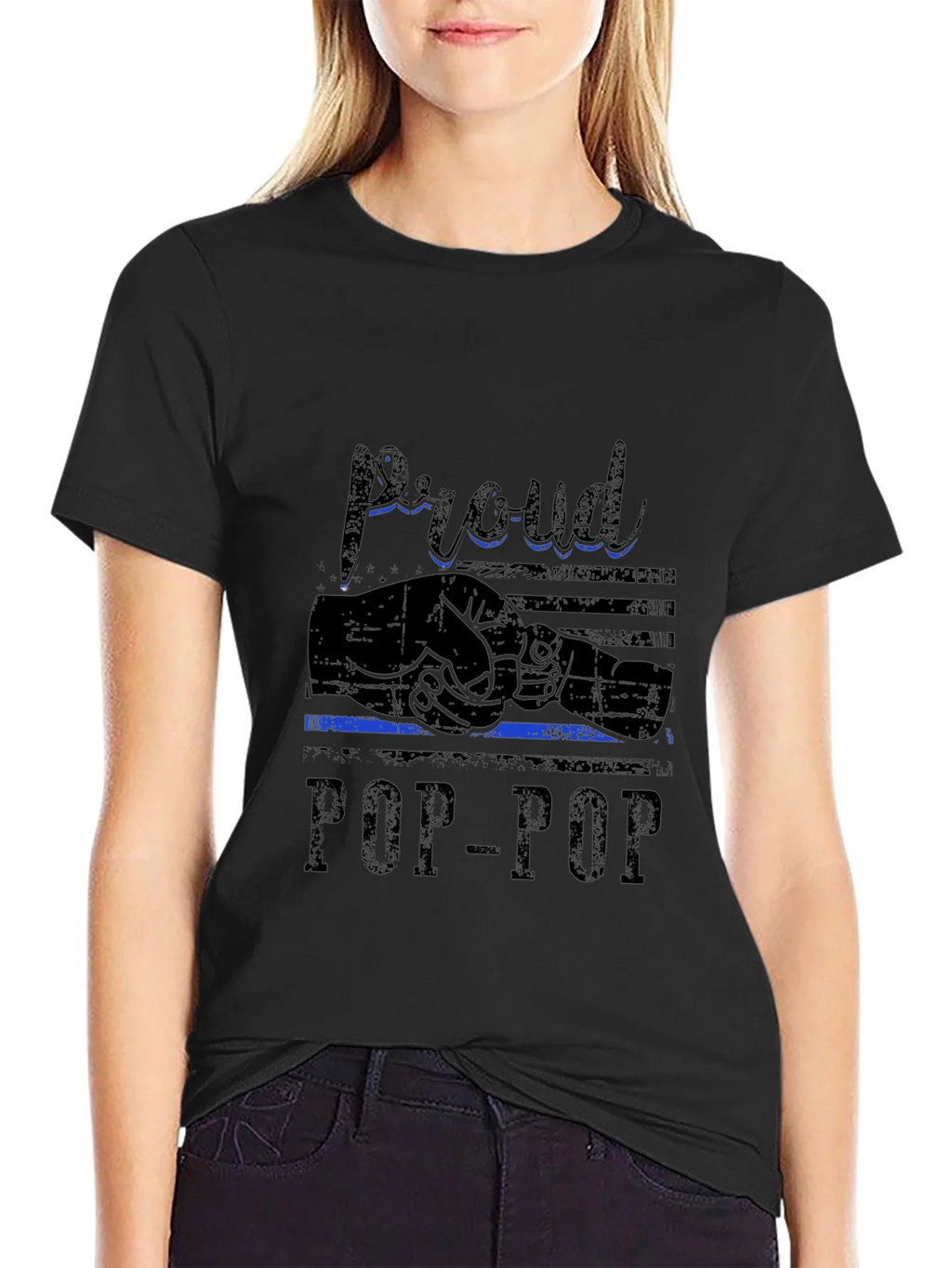 Proud Pop-Pop Black T-Shirt product image 2