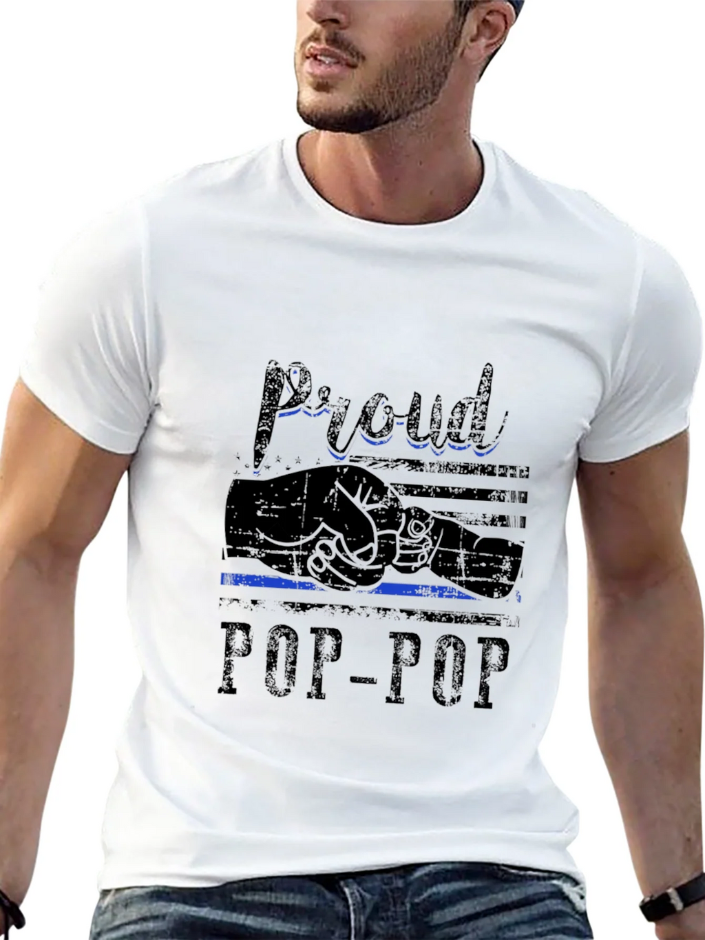 Proud Pop-Pop Black T-Shirt product image 12