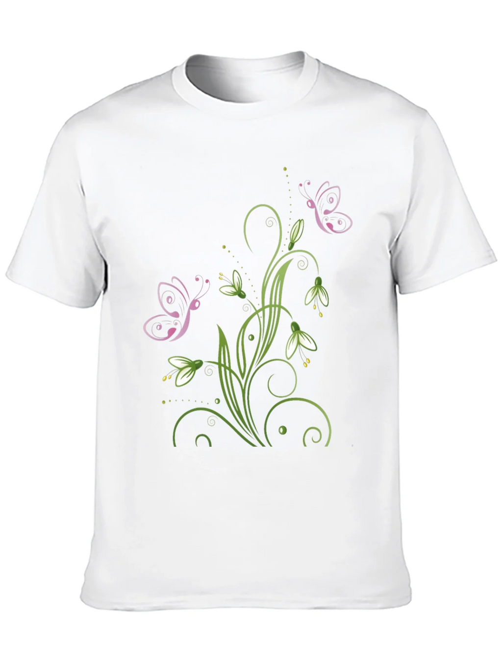 Butterfly Floral Design Black T-Shirt product image 9