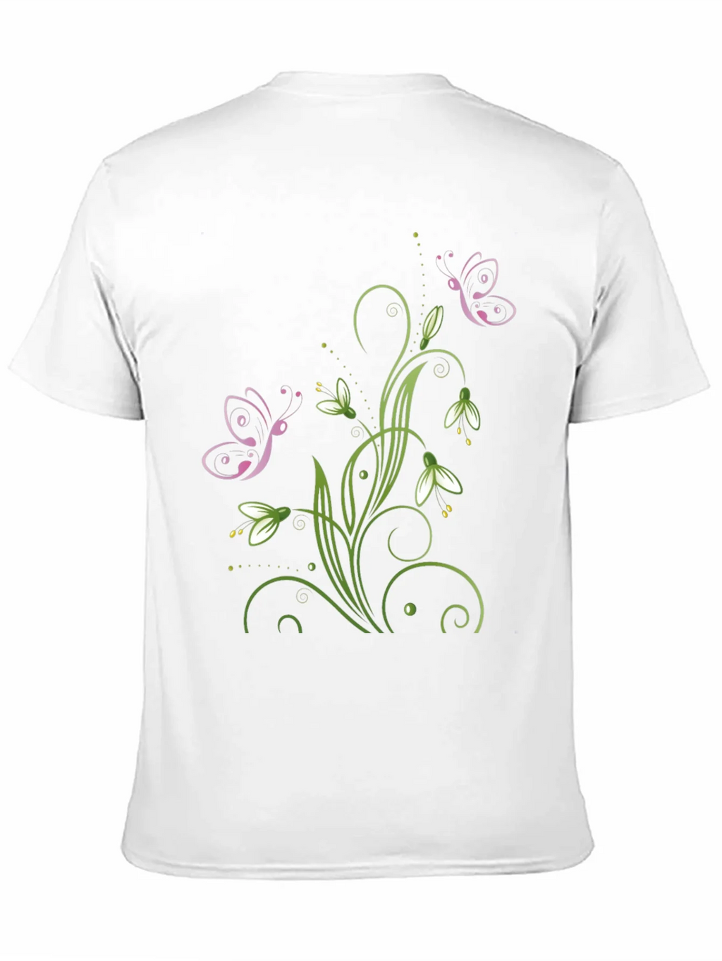 Butterfly Floral Design Black T-Shirt product image 10