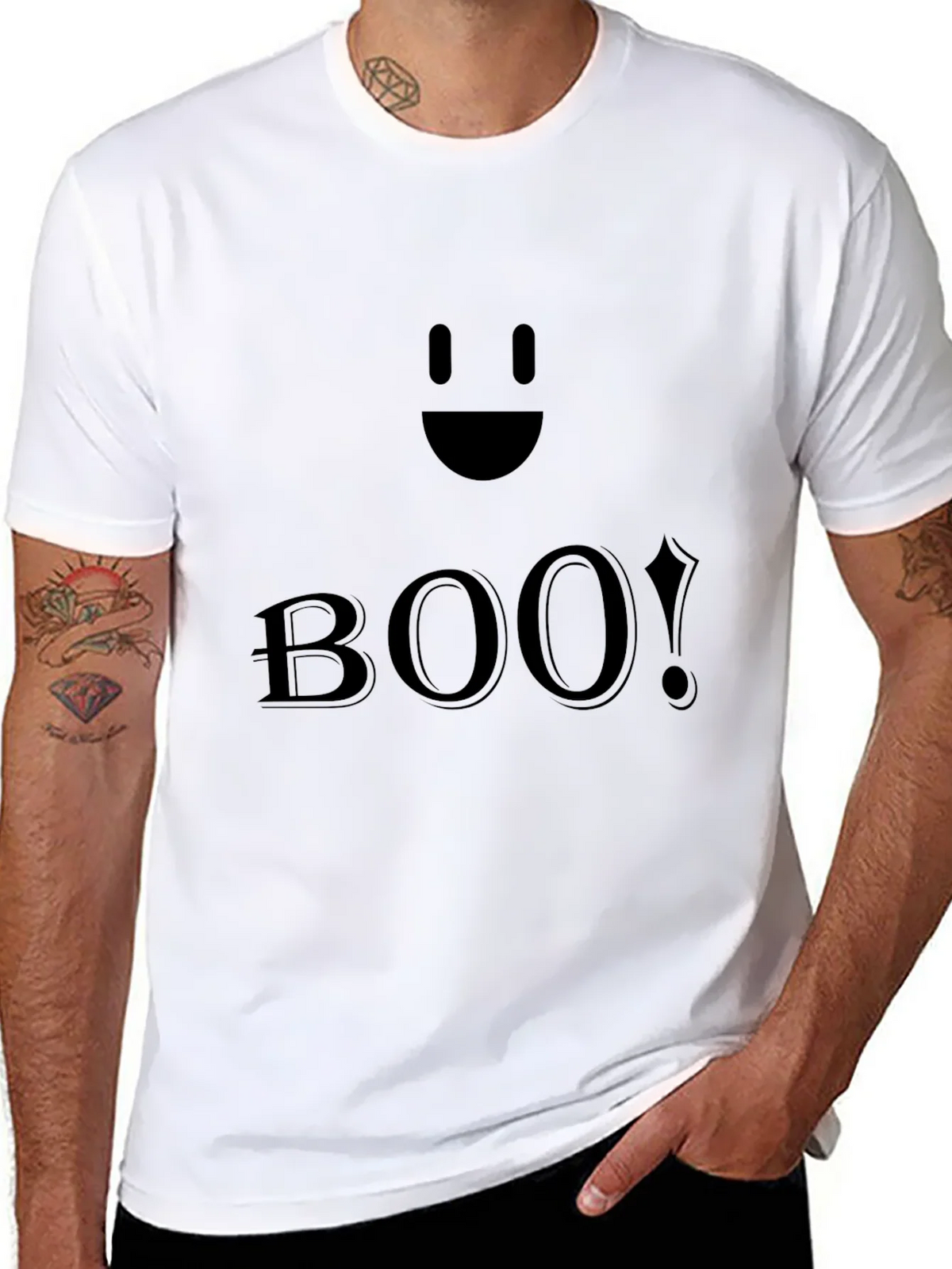 Boo! Black Halloween T-Shirt - Spooky Season Apparel product image 7