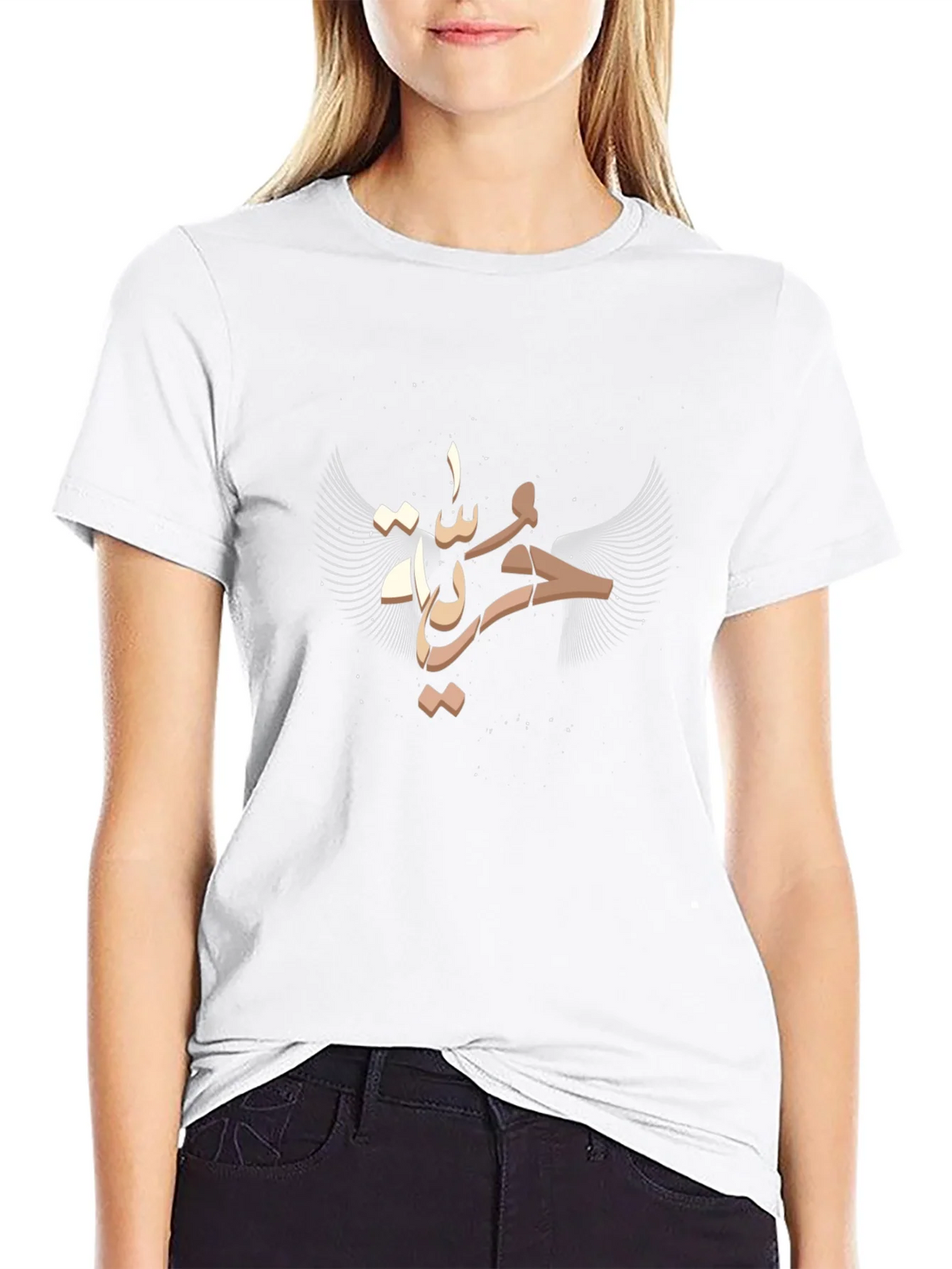 Arabic Script Graphic Tee - Black Cotton Blend product image 8