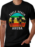 Eagle Beach Aruba T-Shirt | Retro Palm Tree Graphic Tee product image 1