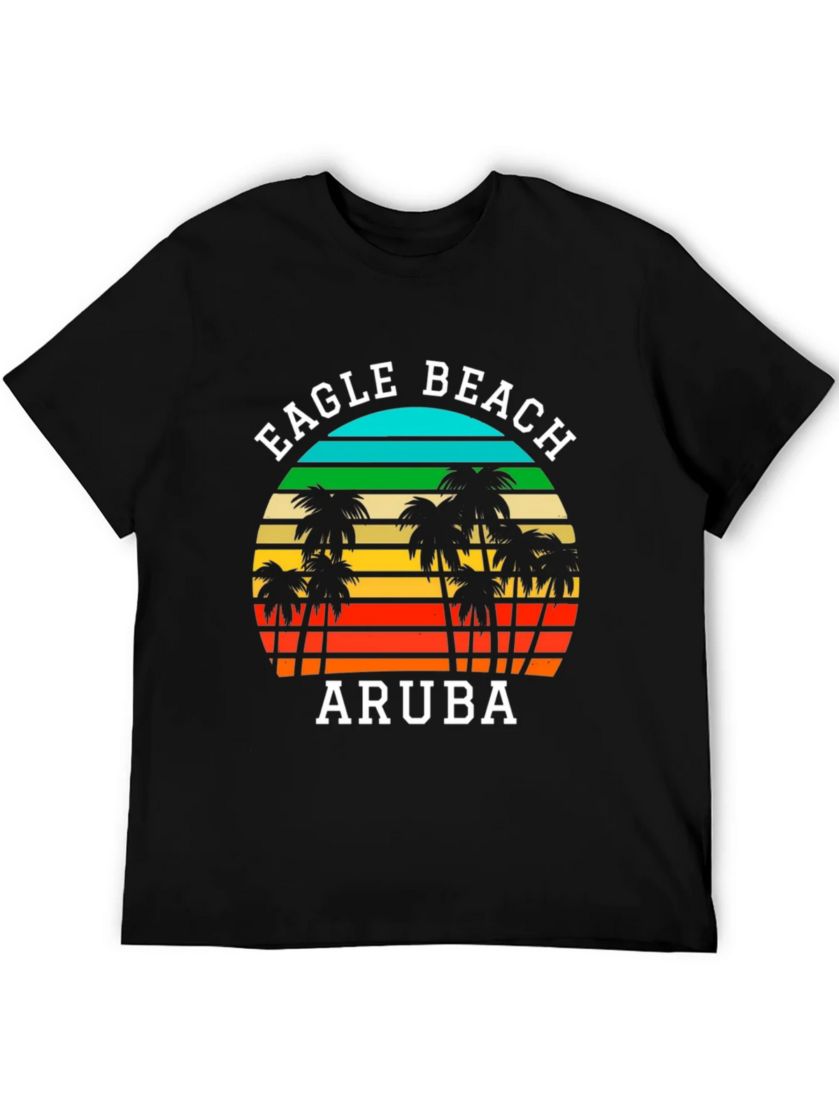 Eagle Beach Aruba T-Shirt | Retro Palm Tree Graphic Tee product image 5