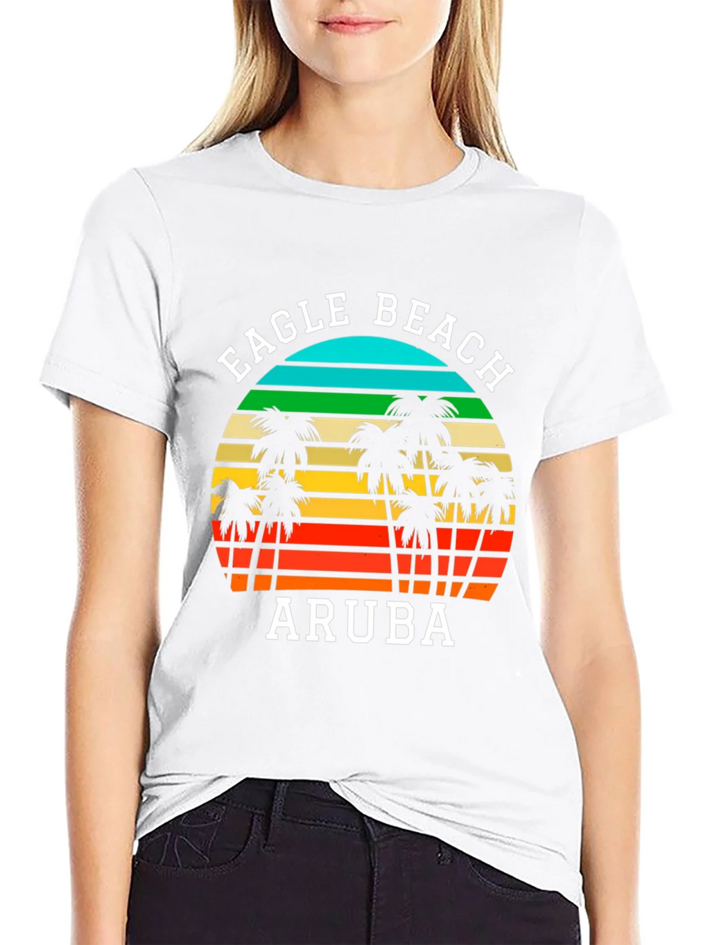 Eagle Beach Aruba T-Shirt | Retro Palm Tree Graphic Tee product image 8