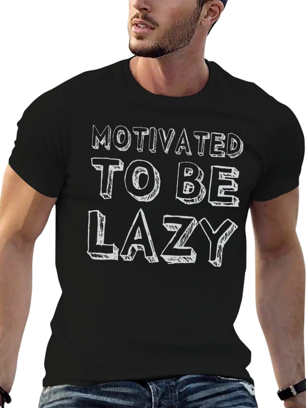 Motivated To Be Lazy Graphic T-Shirt product image 6